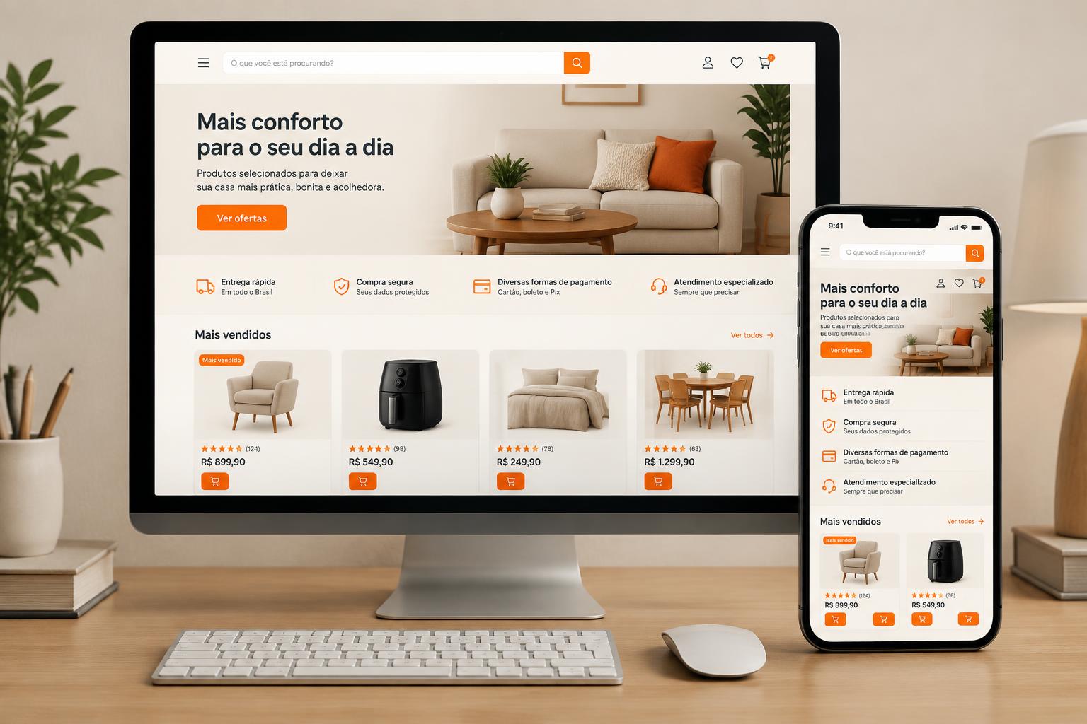 Prévia do projeto demonstrativo: Lojas virtuais para apresentar seus produtos