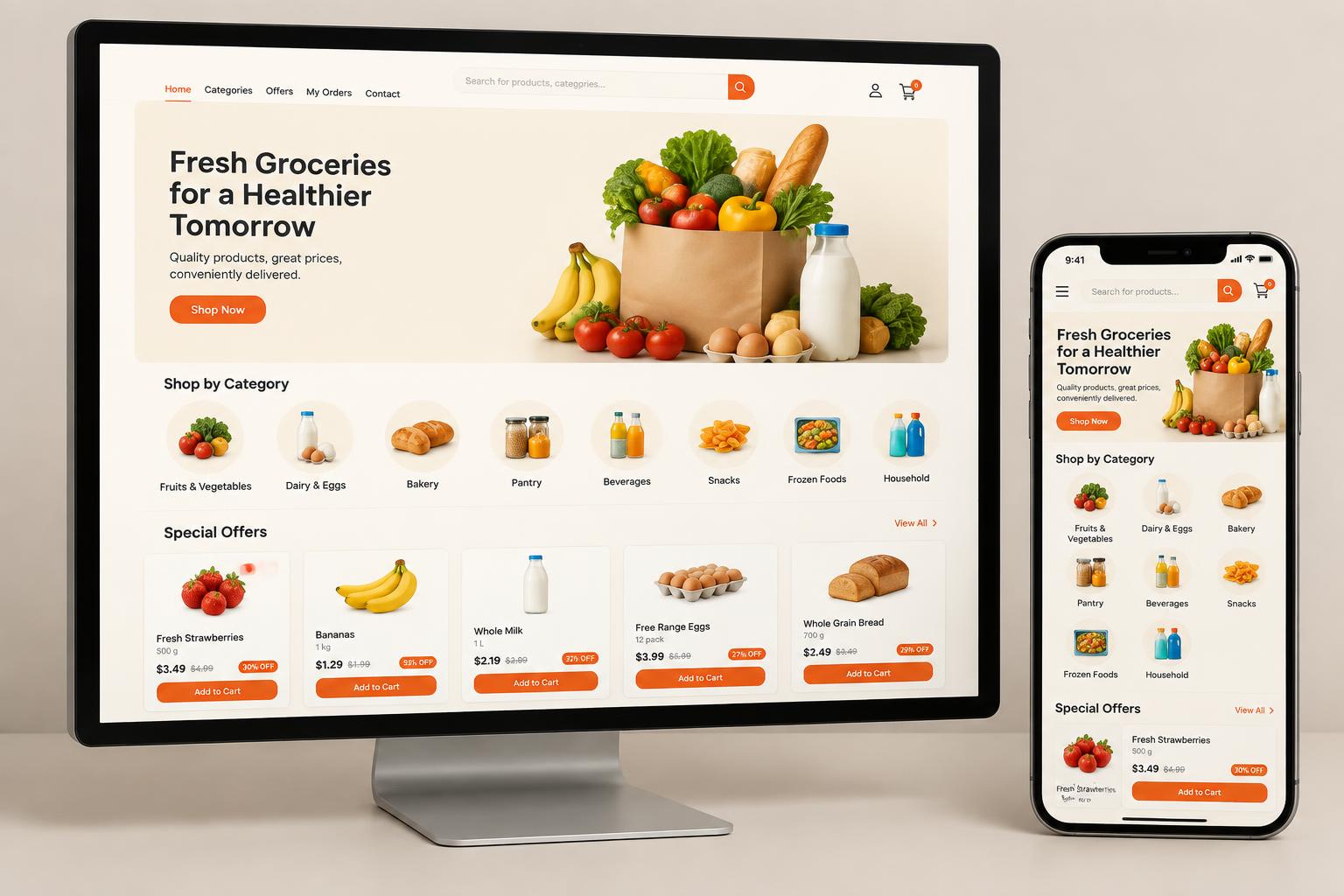 Projeto demonstrativo: Site para supermercado